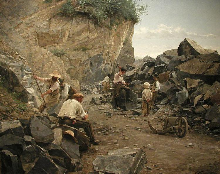 Axel Jungstedt In the Quarry. Motif from Switzerland oil painting image